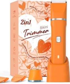 Depilación facial para mujer, resistente al agua, 2 en 1, recargable, recortadora facial de cejas y recortadora de bikini para mujeres, maquinilla de afeitar eléctrica sin dolor para labios, brazos