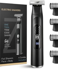 Recortadora de barba para hombre, herramienta todo en uno, afeitadora eléctrica para hombres con cuchillas perforadas de doble cara, recortadora indolora para hombre, maquinilla de afeitar