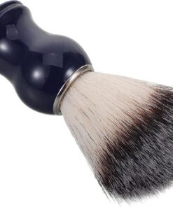STOBAZA Brocha de Afeitar para Hombres Cerdas de Nylon y Mango de Cobre, Mejora la Eficiencia del Afeitado se Ajusta a Formas Faciales para Uso Diario y Viajes