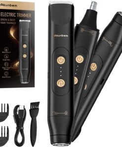 Akunbem Recortadora de vello corporal e inguinal para hombres y mujeres | Afeitadora eléctrica de bola púbica IPX7, impermeable, uso en seco y húmedo, versátil para sien, ingle, nariz, oreja