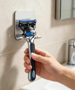 1 soporte de maquinilla de afeitar de acero inoxidable 304, estante de afeitar montado en la pared para organización y almacenamiento del baño