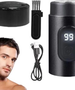 Maquinillas Eléctricas Para Hombre Portátil Recargable Tipo-C Impermeable | Maquinilla Inalambrica Impermeable Para Viajes Oficina Gimnasio Casa Escuela Regalo Navidad Barbilla