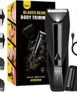 Afeitadora eléctrica para hombres para la ingle y el vello corporal, impermeable, húmedo/seco, afeitadora corporal inalámbrica