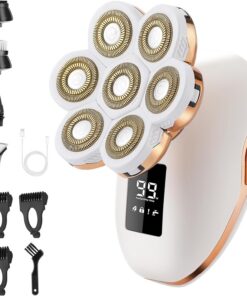 Maquinillas de afeitar eléctricas para mujer, depilación facial 7D, recortadora de bikini 5 en 1 húmedo/seco, afeitadora eléctrica para mujeres, afeitadora facial recargable para brazos, piernas,