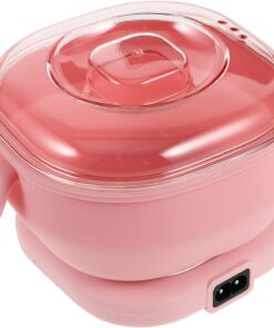 Calentador de Cera Dura Plegable Portátil de Silicona Rosa | Calentado Rápido y Uniforme, Acabado Antiadherente Fácil de Limpiar, Uso en Casa o Salón