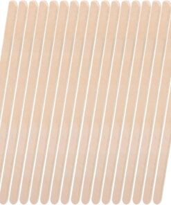 100 Palitos de Madera y Cómoda para Depilar Cejas y Cuerpo para Depilación Borde Redondo, Herramienta Aplicadora de Cera
