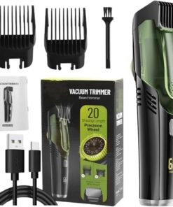 Recortadora de barba eléctrica IPX6 impermeable con de vacío, maquinilla de afeitar portátil recargable con 2 peines ajustables, herramienta de aseo de precisión para novio, marido, padre | de afeitar portátil recargable con 2 peines ajustables, herramienta de aseo de precisión para novio, marido, padre
