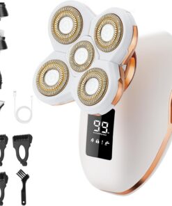 Maquinillas de afeitar eléctricas para mujer, depilación facial, recortadora de bikini 5 en 1 húmedo/seco, afeitadora eléctrica para mujeres, afeitadora facial recargable para brazos, piernas, axilas,
