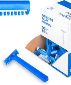 Hanska Tattoo Supply - Maquinilla de afeitar desechable para tatuadores - Azul - Hoja de acero - Paquete de 100 piezas - Afeitado cómodo (HOJA ÚNICA)