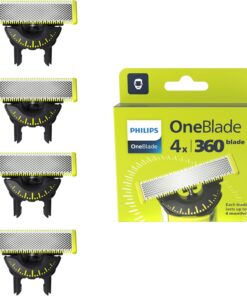 Philips OneBlade Original 360 cuchillas, compatibles con todos los mangos OneBlade y Pro, 4 unidades (modelo QP440/60)