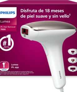 Philips Lumea serie 7000, dispositivo de depilación IPL, alternativa de depilación láser, 3 accesorios para el cuerpo, la cara y la zona del bikini, modelo SC1999/00