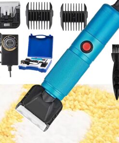 Cortapelos para Tallar Alfombras De 280 W, con Cabezales De Repuesto, Regulación Continua Velocidad/2000-6000 RPM, Poco Ruido/50 Decibeles, para Hacer Alfombras Y Manualidades DIY,Blue