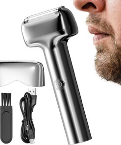 Rasuradora de barba recargable Afeitado en y húmedo impermeable | Recortadora Barba Eléctrica Hombre Cabeza Foil Para afeitado en casa, residencia, barbería, salón, viajes, negocios,