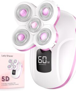 Maquinillas de afeitar eléctricas para piernas de mujer, afeitadora giratoria recargable sin dolor para piernas, depilación facial, afeitadora corporal húmeda/seca, kit de aseo resistente al agua
