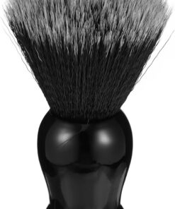 SHINEOFI Brocha de Afeitar para Hombre Cerdas de Nailon Negro y Mango de Madera Práctico y Portátil para Limpieza y Cuidado Facial Diario