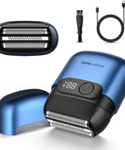 BarberBoss Afeitadora eléctrica para hombre, afeitadora eléctrica inalámbrica para hombre, cuchillas flotantes flexibles, cabeza magnética, afeitadora compacta para hombres, QR-2751 | Cuchillas flotantes inalámbricas y flexibles, cabezal magnético y pantalla LED inteligente, compactas