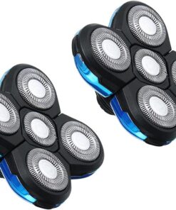 5 cabezales de afeitadora, 2 cabezales de afeitadora de repuesto para maquinilla de afeitar eléctrica, herramienta calva, cabeza y cara
