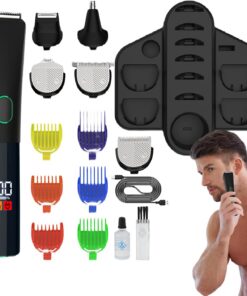 Cortacésped inalámbrico para hombres dispositivo inalámbrico recargable USB | Recortadora de pelo recargable impermeable, kit de aseo facial, cuerpo y bigote con afeitadora de oídos