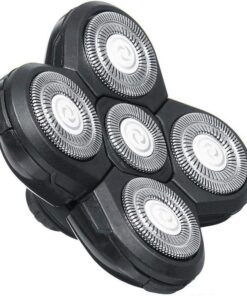 Cabezal de afeitado de 5 cabezales, cabezal de afeitar de repuesto para afeitadora, cabezal de afeitado eléctrico fácil de instalar, cabezal de corte giratorio 4D, hoja de doble anillo universal, para