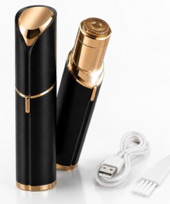 Removedor de vello facial para mujer, removedor eléctrico de vello facial con luz integrada, recortador facial portátil para labio superior, barbilla y pelusas de melocotón