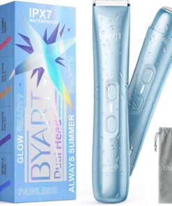 BYART Recortadora de bikini de doble cabeza para mujer, afeitadora eléctrica recargable, carga rápida de 5 minutos para viajes, depilación facial portátil para mujeres, afeitadora Dermaplane para