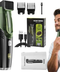 Vacuum Beard Trimmer, Ipx6 Waterproof Clipper, 5.51x2.48in Rechargeable | Facial Shaver, Compact Two Adjustable Combs, Portable Lightweight Design for Men Grooming Use
