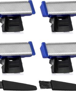 Cabezal de repuesto para maquinilla de afeitar compatible con Micro Touches Solo Trimmer - Cabezal de repuesto para afeitadora híbrida Solo incluye 2 cepillos de limpieza (4 piezas)