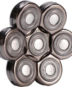 Cuchillas de afeitar eléctricas de 7 cabezales, hoja flotante lavable, cabezal de afeitadora eléctrica de repuesto para hombres, Silver, Clásico