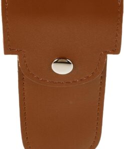 STOBAZA Funda de Viaje para Maquinilla de Afeitar Clásica para Hombre, Ligera y Portátil, Diseño Vintage Atemporal en Material PU Marrón, Adecuado para Uso Diario y Reuniones de Negocios