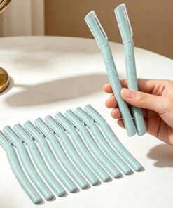 Dermaplane - Paquete de 12 maquinillas de afeitar para mujer, recortadora de cejas, herramienta de depilación facial para pelusas de melocotón, hoja de acero inoxidable, afeitadora facial exfoliante