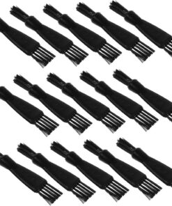 OUNONA Cepillos de Limpieza 20 de Plástico Negro para Doble Cabezal, Portátiles y Ligeros Ideales para Afeitadora Eléctrica Recortadoras y Máquinas de Afeitar