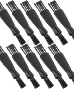 10 Cepillos de Limpieza para Afeitadora Eléctrica, Cabezal Doble Negro, Accesorio de Limpieza para Afeitadoras, Mini Cepillo Portátil 10 Piezas para Uso Doméstico y Viajes