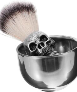 Happyyami 1 Juego Juego de brochas para platos de afeitar. equipo cepillo para barba cepillo de afeitar de escritorio herramienta para afeitar la barba lana de fibra Silver
