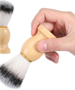 STOBAZA Cepillo de Barba para Hombres, 2 Piezas Mango de Madera Resistente y Cerdas de Nylon Suaves, para Afeitado Manual y Estilizado en Barberías o Uso Personal