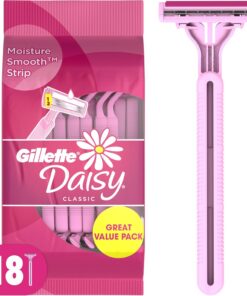 Gillette Daisy - Maquinilla de afeitar desechable para mujer, herramienta de dermaplaning, removedor de pelo multiusos, 18 unidades