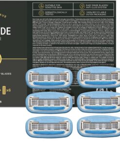 by Amazon Men Maquinilla de afeitar Corporales y de Zona Intima de 5 hojas + 6 recambios, 1 Maquinilla y 6 Cabezales de Recambio
