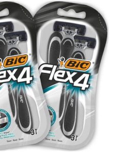 BIC RAZORS Flex4 Maquinillas Desechables Para Hombre Color Negro - Pack de 2