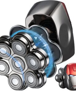 Afeitadora de cabeza para hombres calvos, afeitadora de cabeza magnética desmontable mejorada, IPX7, impermeable, húmeda o seca, kit de aseo recargable con