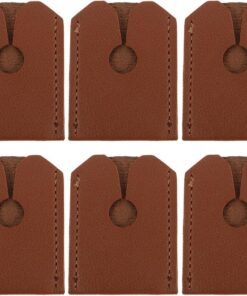 Funda Protectora para Maquinilla de Afeitar de Cuero Pu Marrón 6uds | Cabezal Manual, Uso en Grooming y Viaje, Formato Elegante y Sofisticado