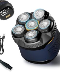 Afeitadoras de cabeza para hombres, afeitadora magnética 6D mejorada, IPX7 impermeable en húmedo y seco, afeitadora eléctrica inalámbrica con pantalla LED, recargable por USB, para el hogar y viajes