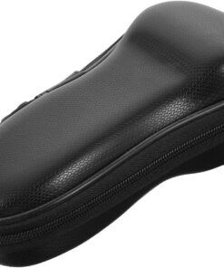 Bolsa de Afeitar Portátil Negra de Pu para Afeitadora Eléctrica | Antigolpes y Resistente al Agua, Cierre de Cremallera Firme y Cómodo, Ligera para Viaje y Orden en Peluquería