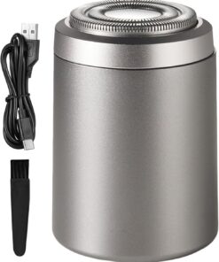 Afeitadora eléctrica pequeña, recortadora de barba, recortadora de bigote | impermeable, herramienta de aseo de precisión, recortadora de bajo ruido, recortadora de barba recargable por USB, afeitadora