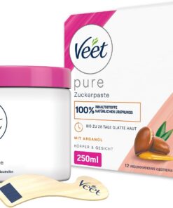 Veet Sugaring - Pasta de azúcar con aceite de argán para depilación para una piel notablemente suave hasta 4 semanas, 250 ml (Paquete de 1)