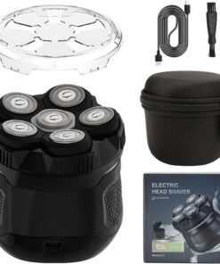 Afeitadora eléctrica de cabeza calva 6D recargable por USB, dispositivo de afeitado de aseo diario, herramienta de aseo de tamaño de bolsillo, afeitadora eléctrica impermeable