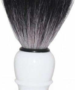 Puro Pelo de Tejón Brocha de afeitar en negro/blanco coloure sólido mango de plástico – que no te decepciona. (blanco)