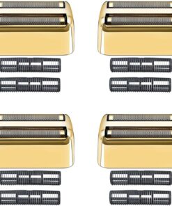Paquete de 4 láminas de repuesto y cortadores de afeitadora compatibles con BaBylissPRO Double FXFS2 de repuesto de lámina de metal (dorado-4 piezas)