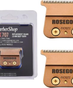 Cuchillas de repuesto compatibles con la cuchilla recortadora BaByliss PRO Barberology | 2 cuchillas de repuesto para recortadora BaBylissPRO FX787 y FX726, color oro rosa