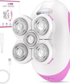 Maquinilla de afeitar eléctrica para mujer, recargable, sin dolor, de cuerpo completo, antideslizante, inalámbrica, impermeable, recortadora húmeda y seca, afeitada suave para piernas, cara, axilas