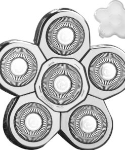 Cabezal de repuesto para afeitadora eléctrica plateada, 6 cuchillas, 6 cabezales, barba eléctrica