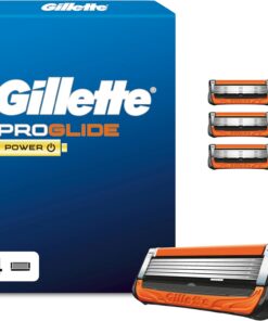 Gillette ProGlide Power Cuchillas de Afeitar Hombre, Paquete de 4 Cuchillas de Recambio (el embalaje puede variar) | Cuchillas de Recambio para Maquinillas de Afeitar con 5 Hojas, Banda Lubricante Y Recortadora de Precisión